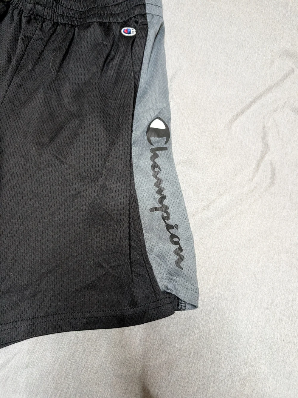 Champion Black Shorts with Gray Side Panels Youth Size Large